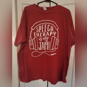 Comfy Unisex Red Speech Therapy Tee
